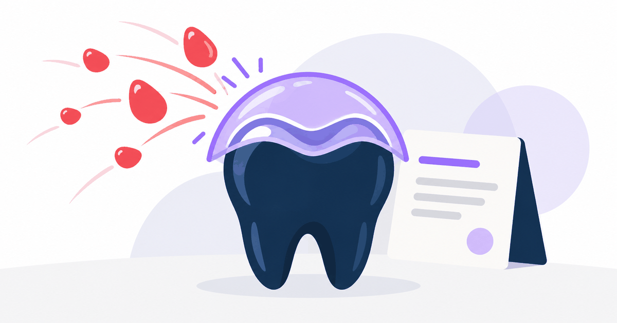 Flat illustration of a molar under a protective shield representing preventive dental care